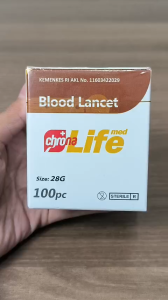 Blood Lancet 28G isi 100 pc Original Chrona Life / Disposable Jarum Sample Cek Gula Darah & Bekam