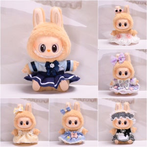 Adorable Labubu Sitting Party Doll Clothes 15cm Second Generation Blind Box Vinyl Pendant Labin Cute Skirt Modern Simple Style