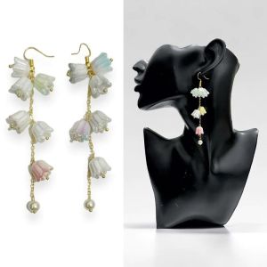 Yuli Tulip Drop Earrings Anting Hooks Bunga Flower Korea Anting Panjang Anting Untai Hook Earrings Korean Style