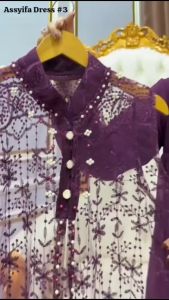 Assyifa Dress Ceruty Outer Brukat Gamis Lebaran Tahun 2025 Dewasa Dress Wanita Kondangan Elegan