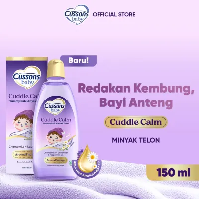 CUSSONS BABY Cuddle Calm Tummy Rub Telon Oil Minyak Telon Plus CUSSONS BABY Chamomile + Lavender & Peppermint Oil 150ml 150 ml