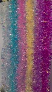 2/4M Christmas Colorful Ribbon Garland DIY Cane Tinsel Ribbons Xmas Tree Hanging Pendent Wreath Ornaments Home Party Supplie