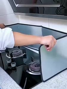 Tấm Chắn Dầu Bằng Thép Không Gỉ Có Thể Gập Lại Hai Mặt Chống Dính Bảo Vệ Bếp - Phim Bảo Vệ Chống Bắn Dầu Nhà Bếp