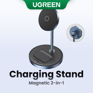 UGREEN 2-IN-1 20W MagFlow Wireless Charger 7.5W for iPhone 16 15 14 Pro Max iPhone 16 15 Plus AirPods Pro/Max Xiaomi Air Samsung S24 Ultra S23 Samsung Buds Phone Holder