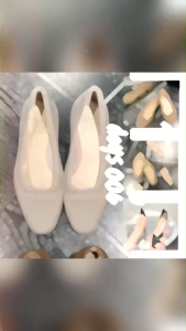 900Shop 📌 คัชชูยาง รุ่นปลายเรียวหัวตัด แต่งลายเส้นประ มีส้นเล็กน้อย 4 สี (2)