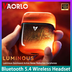 VAORLO Bluetooth 5.4 Luminous Quicksand Earphones Active Noise Reduction Earbuds Wireless Headphones Low Latency Gaming Earphones
