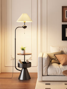 SHIGUANGSUIDAO | Vintage Charging Standing Table Lamp with Shelf