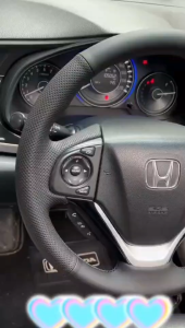 Car Steering Wheel Cover Customize DIY Steering Wrap Microfiber Leather Hand Sewing For Honda CRV 2012 2013 2014