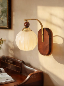 FANCY LAMP CLUB | Eco-Friendly Wall Lamp for Bedroom with Walnut Wood Design Eye Protection
