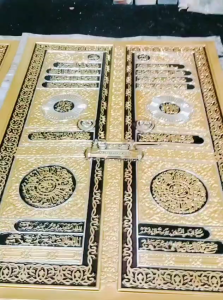 KALIGRAFI ISLAMI PINTU KABAH KABAH FOIL TIMBUL 1 PAKET BERISI 5 LEMBAR UKURAN  70x50 CM KADO GIFT HAMPERS HIASAN DINDING DEKORASI WALLDECOR