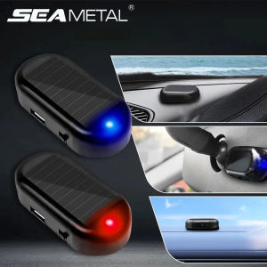 1/2PCS Solar Powered Simulated Dummy Alarm Light Wireless Car Fake Security Light Warning Lamp Anti Theft LED Flashing