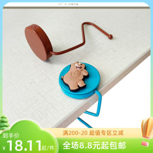 Table Hook with Cartoon Magnetic Paste Nail-Free Non Slip Desk Gadget Hanging School Bag Japan Student Portable Online Influencer Cute