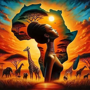 Kayou | DIY Digital Painting Paint By Numbers African Woman Wildlife Handpainted Painting Art Picture Artcraft on Canvas Unique Gift