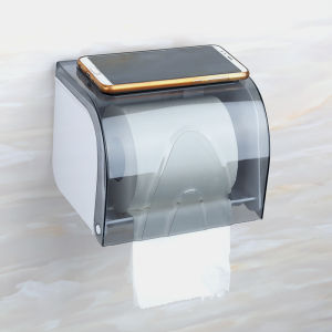 Bathroom Waterproof Wall-Mounted Toilet Paper Holder Rack European Style Drawered Tissue Box No-Punching Required Paper Towel Holder