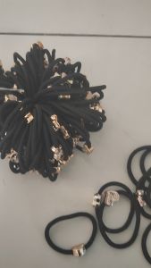 50 Pcs Ikat Rambut Korea Hitam - Kuncir Rambut