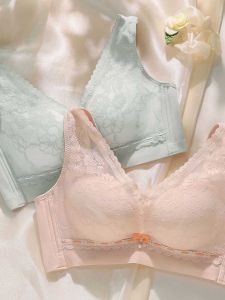 เสื้อชั้นในลูกไม้เอวกลางแบบเกาะอกสำหรับผู้หญิง สายเดี่ยวแบบปรับได้ ไม่มีเหล็ก ไม่มีแม่เหล็ก ผ้าไนลอน ลายดอกไม้ ฤดูร้อน 2024
