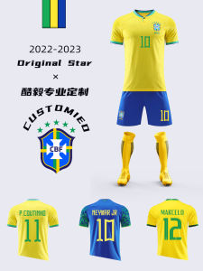 Áo Bóng Đá Brasil World Cup 2022 Trang Phục Tập Luyện Trận Đấu NEYMAR Số 10 Sân Khách Trên Sân Nhà Trang Phục Bóng Đá Đặt Làm Cho Nam