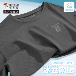 Ice Silk Quick Dry Short Sleeve T-Shirt Mens Summer Thin Cool Feeling Sport Loose Large Size Half Sleeve round Neck T-Shirt