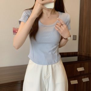 plus Size Micro Plump Short Sleeve T-Shirt Womens Fashion Korean Style Slim Fit White Summer Top Meat Covering Thinming