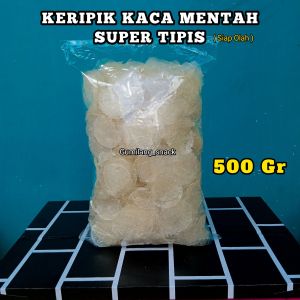 Keripik Kaca Mentah bulat 1KG  tipis putih dan garing tidak bau asem (SIAP OLAH)
