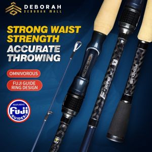 Lure High-End Baitcasting/Spinning Rod | Criss-Crossed Carbon Belt + Fuji Guide Ring | M/ML Action Fast Response Deborah