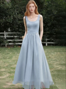 Gentle Feminine Wrinkle Design Slim Long Dress 2026
