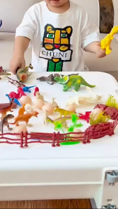 Farm Animals Set Dinosaur Toys 3D Model with Storage Box Poultry Wildlife Toys Gift for Children