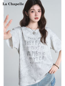 La Chapelle | Casual Loose Letter Print Crewneck Tshirt