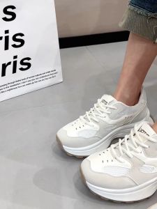 YOTO Women Heightened Thick Soled Korean Sneakers Casual Low Top and Lace Up Fashion Style Shoes