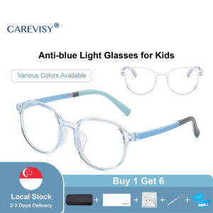 CAREVISY Colorful Anti Blue Light Glasses Kids Computer Glasses Spectacles Anti Radiation Anti Eye Fatigue PC Gaming Eyeglasses