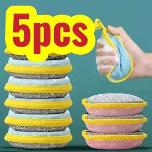 1/5pcs Double Side Dishwashing Sponge Dish Washing Brush Pan Pot Dish Wash Sponges Household Cleaning