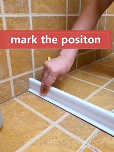 Bendable Shower Dam Water Stopper Water Retaining Strip Self-Adhesive Silicone Door Bottom Sealing Strip Flood Barrier Bathroom Accessories (free glue)