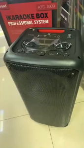 KTS-1909 4500mAh Double DJ singing speaker color LED charging party karaoke speaker With rechargeable mic