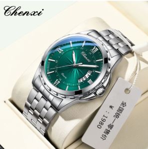 CHENXI NEW Mens Watches Fashion Sports Quartz Calendar Waterproof Luminous Stainless Steel Watch Male Gifts