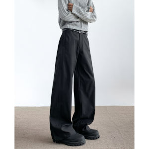 American Retro A-Line Workwear Casual Pants Men Spring Autumn Loose Straight Cleanfit Wide Leg Long Trousers