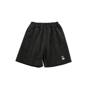 Quần Short Trẻ Em Mùa Hè Thoáng Khí Thoải Mái Cho Bé Trai Quần Dài Năm Inch Thêu Hình Chú Penguin Quần Cotton Thoáng Khí