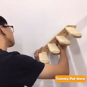 Cozy Cat Climbing Hammock Bed - Plush Black & White Stripe Wall-Hanging Pet Bed for All Breed Sizes