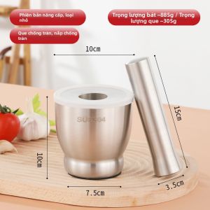 Cối Giã Tỏi Thép Không Gỉ Bằng Tay