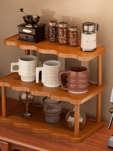 Desktop Cup Holder Rack Table Cup Storage Shelf Tea Cup Coffee Water Cup Organizer Entrance Placement Shelf Simple Style Rectangular Density Board