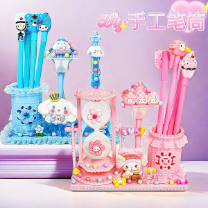 Creative DIY Handmade Cream Glue Sandglass Night Light Cartoon Figurine Educational Toys Childrens Craft Kit Multifunctional Pen Holder