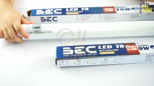 ลัง25ชุด ชุดรางไฟพร้อมหลอด LED BEC SET-LUGA PRO T8 DE (9W18W) 3000K แสงเหลือง  4000K แสงนวล  6500K แสงขาว
