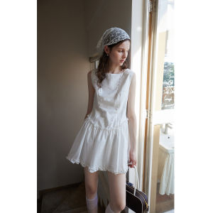 Váy Vest Không Tay Mùa Hè Cho Nữ EGGKA Váy Chữ a Xếp Ly Eo Cạp Cao Họa Tiết Kẻ Caro Phong Cách Hàn Quốc Thanh Lịch