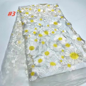 French Luxury Mesh Flower Embroidery Lace Fabric African 2026 High Quality Handmade 3D Applique Lace Fabric For Wedding Dresses