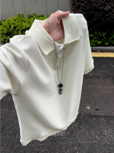 ZHUOCAN | Clean Fit Knit Collar Polo Shirt Short Sleeve