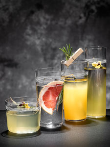 Creative Japanese Style Whiskey Cocktail Glass TL027 Etched Collins Cup High Aesthetic Value Juice Glass Barx Pure Color
