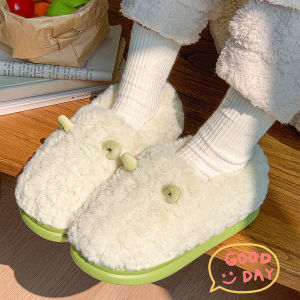 Dép Đi Trong Nhà Bằng Vải Cotton Mùa Đông Chống Trượt Ấm Áp Cho Cặp Đôi Đế Mềm Đế Cao Su Phong Cách Ngọt Ngào Màu Trơn Dùng Trong Nhà
