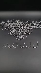 เบ็ดสแตนเลสก้านสั้น รุ่นR110 สำหรับงานทะเลและน้ำจืด เบ็ดจิ๊ก เบ็ดตกชะโด - 5 ตัว แข็งพิเศษ ตูดห่วง