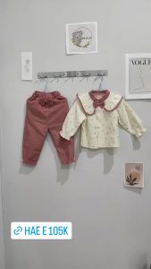 HAE E Setelan 2 in 1 Baju Anak Perempuan Celana Panjang Setelan Pesta Outfit Korea Lucu
