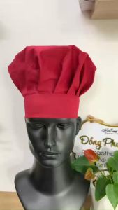 Nón Đầu Bếp Nón Bếp Trưởng Nam Nữ Cao Cấp Nhiều Màu Sắc _ Hình chụp thật