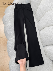 La Chapelle | Loose Flare Black Casual Pants